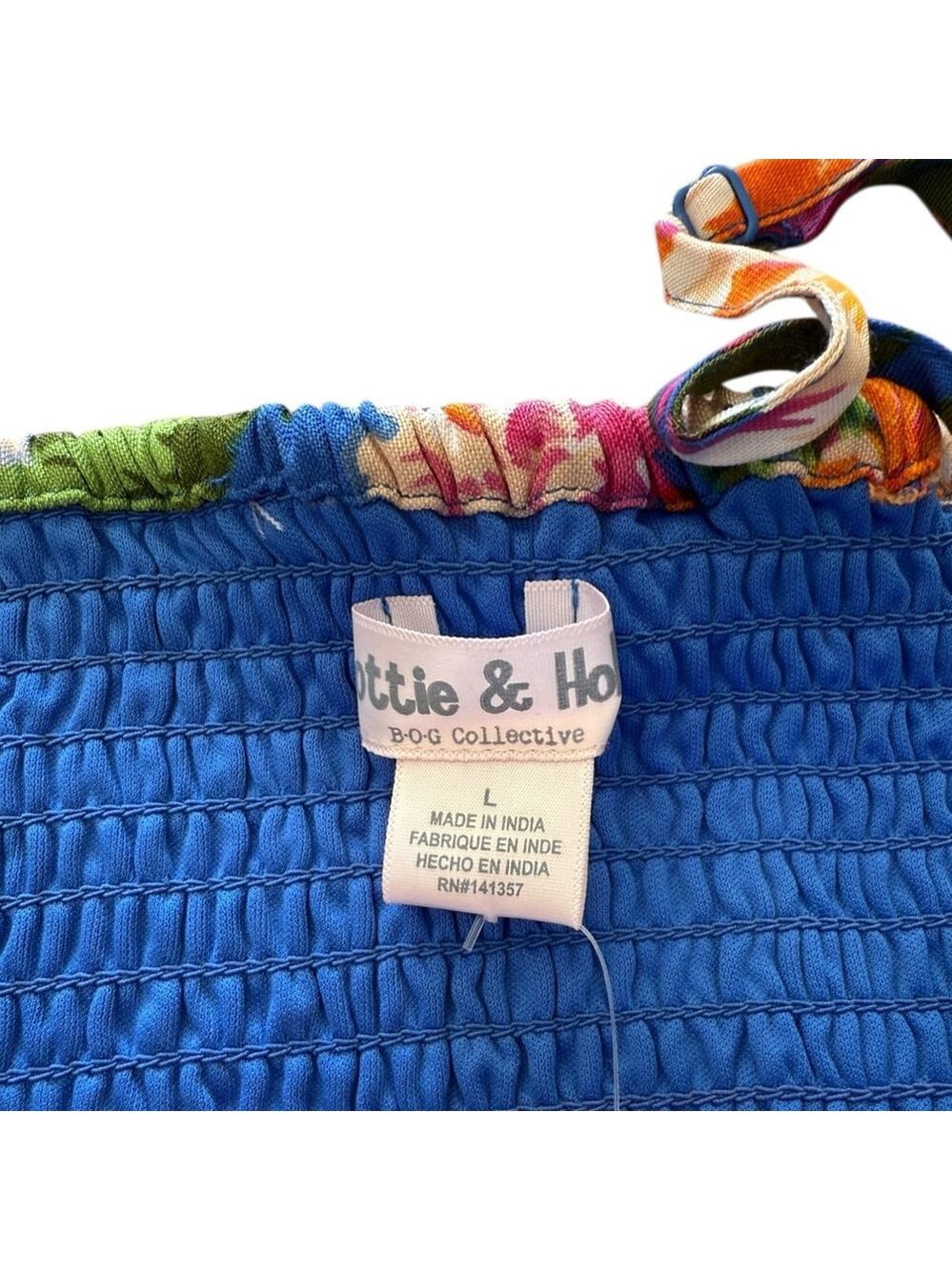 Lottie & Holly BOG Collective Size L Blue Pink Floral Two Piece Set NWT - Picture 7 of 9